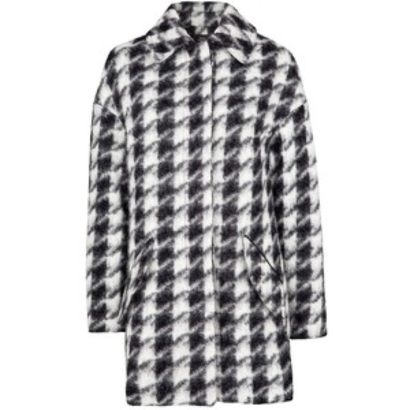 Mango Black and White Houndstooth Coat - Picture 1 of 8